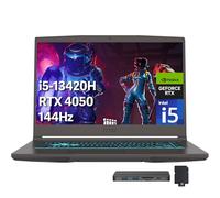 msi Thin 15 Ordinateur portable de jeu FHD 144 Hz, Intel i5-13420H, NVIDIA GeForce RTX 4050, 64 Go de RAM DDR4, SSD PCIe de 2 To, clavier rétroéclairé, Wi-Fi 6E, webcam, Win 11 Pro, gris, ensemble de