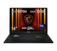 MSI Vector 16 HX AI A2XWHG-241ES Intel Core Ultra 9 275HX Ordinateur portable 16" Quad HD+ 32 Go DDR5-SDRAM 1 To SSD NVIDIA GeForce RTX 5070 Ti Wi-Fi 6E (802.11ax) Windows 11 Home Gris