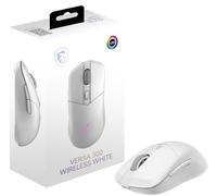 MSI Versa 300 Souris de Jeu sans Fil Blanche, 8000 DPI, Interrupteur Kailh à Plus de 30 m, capteur Optique, Design Ergonomique à Main ambitextre, lumière RVB
