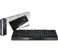 MSI Vigor GK20 Clavier de Jeu (Disposition Britannique) - Commutateurs à Membrane, résistant à l'eau, Multicolore Statique, Touches de Raccourci d'éclairage et médias, Base antidérapante, USB 2.0