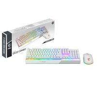 MSI Vigor GK30 Combo White FR Pack Clavier + Souris Gaming - AZERTY, Disposition FR, Pleine Taille, Souris Clutch GM11, Filaire, RGB Mystic Light