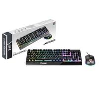 MSI Vigor GK30 IT Clavier Gaming Semi-Mécanique avec RGB LED Rétroéclairé Mystic Light Multimedia Hot Key Keyboard + Souris Full Size Noir
