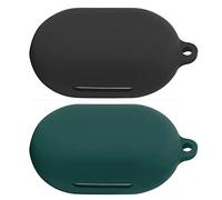 Msiall Case Silicone Compatible avec Oppo Enco Buds, [Prend en Charge la Charge sans Fil] [Étui de Protection Antichoc] [Mousqueton] -Mignon Dessin animé 3D-Black Green