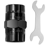 MSIHEY Outil de Cassette de Vélo 2 en 1, demonte Cassette Shimano Extracteur de Pignon et Outil de Cassette Pour Bague de Verrouillage à 12 Dents, Livré avec une clé de 24 mm