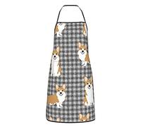 MSINCUDJ Tabliers de Cuisine, Coordonnées A Corgis Race de Chien Faisant Cuire Le Tablier à Poches, imperméable Chef de Tablier Ajustable pour Unisexe Bavoir