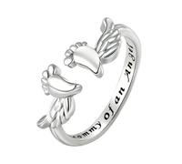 Msioytog Anneaux réglables inspirés d ' un ange délicat symbolisant l ' amour et un attentionné protecteur pour la fête des mères ou un anniversaire Anneaux réglables en cuivre