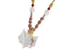 Msioytog Chaîne à breloques loup oriental moderne avec détails incisés, chaîne en tissu doux adaptée pour un, bijoux modernes en forme de loup chinois, colophane confortable pour un usage quotidien