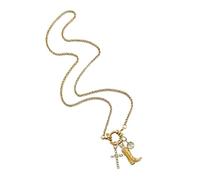 Msioytog Collier avec pendentif en forme de croix avec chaîne réglable pour Longue longueur Parfait pour un usage quotidien et des cadeaux Acier inoxydable pour