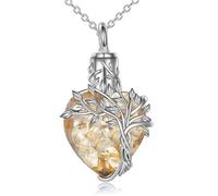 Msioytog Collier de crémation d ' arbre enchevêtré pour cendres d ' animaux de compagnie ou restes humains, conception en forme de cœur, bijoux commémoratifs en acier inoxydable, bijoux de crémation
