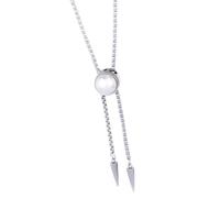 Msioytog Collier en acier inoxydable, bloc coulissant, pendentif conique, chaîne de pull, pour modes de actifs, activités de plein air, collier Bolo