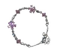 Msioytog De Fleur de Cerises en Zircon de pêche Gracieux pour Femmes et Filles, Bijoux de de Fleurs de Cerises réglables, Bijoux de Fleurs