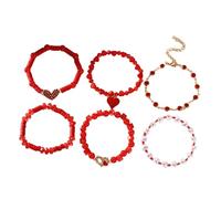 Msioytog Ensemble de Bracelets avec Pendentif en Forme de cœur, de Saint-Valentin, de noël, du Nouvel an, pour Femmes et Filles, Bijoux à la Mode, Design Unique