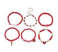 Msioytog Ensemble de Bracelets avec Pendentif en Forme de cœur, de Saint-Valentin, de noël, du Nouvel an, pour Femmes et Filles, Bijoux à la Mode, Design Unique