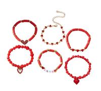 Msioytog Ensemble de Bracelets avec Pendentif en Forme de cœur, de Saint-Valentin, de noël, du Nouvel an, pour Femmes et Filles, Bijoux à la Mode, Design Unique