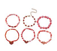 Msioytog Ensemble de Bracelets avec Pendentif en Forme de cœur, de Saint-Valentin, de noël, du Nouvel an, pour Femmes et Filles, Bijoux à la Mode, Design Unique