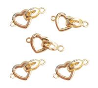 Msioytog Fermoirs en Laiton pour Fabrication de Colliers, Fournitures d ' Extension, fermoirs Pliables, Attaches de Bijoux pour chaînes de Pull, connecteurs en Laiton, 5 pièces