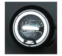 Msisuhoa Ensemble Phare Moto Pour Softtail Pour Choppers Pour Custom Phare LED Universel Vintage De 6,3 Pouces Pour Motos 12 V Feux De Croisement Et De Route Phares Avant(White light)