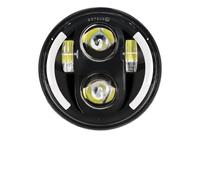 Msisuhoa Ensemble Phare Moto Pour Sportster 1200 883 Pour Street 500 750 Phares De Moto À LED De 5,75 Pouces Halo Noir Yeux D'ange Projecteur De 5-3/4 Pouces Phares Avant(Half Halo Black)