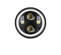 Msisuhoa Ensemble Phare Moto Pour Sportster 1200 883 Pour Street 500 750 Phares De Moto À LED De 5,75 Pouces Halo Noir Yeux D'ange Projecteur De 5-3/4 Pouces Phares Avant(Halo Black)