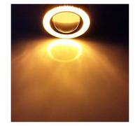 Msisuhoa Phare Antibrouillard LED Angel Eyes Halo Ring 2.5 Pouces 12 V Modifié Automatiquement Projecteur LED COB Feu De Jour Automatique Feu Anti-Brouillard Avant(Yellow-1pc)