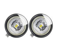 Msisuhoa Pour Jeep Pour Commander 2006 2007 2008 2009 2010 2 X Voiture Avant LED Feux De Brouillard Angel Eye DRL Ensemble De Feux Circulation Diurnes Feu Anti-Brouillard Avant(White and Yellow)
