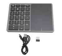 Msiud 2 en 1 pavé Numérique sans Fil, à Dent Bleu Noir avec pavé Tactile de 2,4 G et Charge de Type C, Clavier de comptabilité Financière de 500mAh 22 Touches pour Ordinateur Portable (Gris foncé)