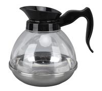 Msiud ABS Cafetière En Verre Pot, Poignée Acier Inoxydable Café De Machines,Carafe Polyvalente Avec Poignée Noire et Bec Verseur Bien Ajusté Cuisinière Universelle Goutte Adaptée aux 1,2 QT