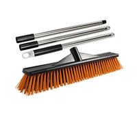Msiud Balai d'Extérieur de 42 cm de Large, avec Manche Balai de Jardin pour Sols Brosse Rigide et Manche Réglable en Inoxydable de 130 cm pour Balayer Les Jardins Patios et Terrasses