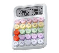 Msiud Calculatrice Bureau Clavier Mécanique Gros Boutons Grand Écran Blanc