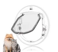 Msiud Chatière 4 Voies à Verrou Rabat Silencieux Transparent 30x30x2cm | Verrouillage 4 positions, rabat silencieux transparent, adapté double vitrage et porte coulissante, usage intérieur extérieur