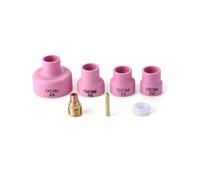 Msiud Coupelles de Soudage TIG en Céramique d'Alumine, Kit de Lentilles à Gaz Haute Performance avec Filtre Inox, Tailles #12#14#16#24 Épaisseur Renforcée 2,4mm pour Torches WP-17/18/26 et TIG MIG