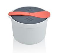 Msiud Cuiseur à Riz Micro-Ondes 2L, Autocuiseur Polyvalent avec Filtre et Minuterie pour Riz Pâtes Légumes et Céréales Réchauffage Cuisson Rapide Lavable au Lave Vaisselle et Sans BPA Design Compact