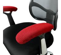 Msiud Fundas para Brazos Silla Oficina, Elásticas Universales Extensible Housse Fauteuil Rotatif, Anti Poussière Chaise avec Couvre, Antebrazos Aliviar la Presión Style Simplicité (Wine red)