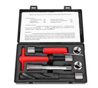 Msiud Kit de Réparation de Filetage, 10 Pièces M18 x 1,5 mm Insert Fileté Acier Inoxydable Aluminium Clé à Tarauder Métrique Ensemble Chasse Fils Torsadés Restauration Pièces Automobiles