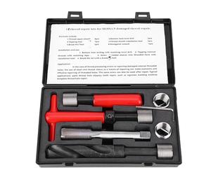 Msiud Kit de Réparation de Filetage, 10 Pièces M18 x 1,5 mm Insert Fileté Acier Inoxydable Aluminium Clé à Tarauder Métrique Ensemble Chasse Fils Torsadés Restauration Pièces Automobiles