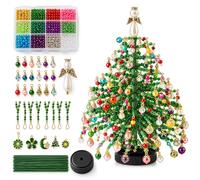 Msiud Kit de sapin de Noël en perles pour décoration de maison de vacances | Activité relaxante créative - Lien familial - Fait à la main - Décoration saisonnière pour affichage de table festif