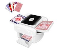 Msiud Mélangeur de Cartes Automatique avec Tiroir Coulissant Anti-Bourrage, Melangeur de Carte Électronique Rechargeable 2000mAh USB-C pour 1-2 Jeux de Cartes Poker UNO Skyjo Bridge Silencieux