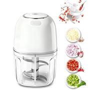 Msiud Mini Hachoir Électrique 350ml, 6 Lames Inox Sans Fil USB Rechargeable