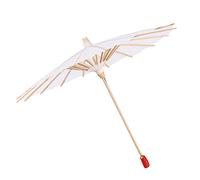 Msiud Ombrelle Chinoise en Papier Blanc, 20-60cm Parapluie Décoratif pour Mariage et Photo Parasol en Bois Massif pour Peinture DIY Enfants Déguisement Cosplay Vintage Décoration de Fête Orientale