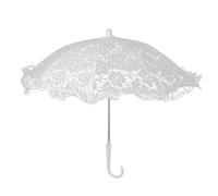 Msiud Parapluie en Dentelle Élégant pour Mariage, 42x49cm Blanche Ombrelle Vintage Brodée Accessoire Photographique Parasol Blanc pour Cérémonie Spectacles et Décoration Événementielle, Bianco