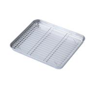 Msiud Plaque de Cuisson avec Grille de Refroidissement, Chef Four Barbecue Acier Inoxydable Plaque Multifonctionnelle PâTisserie éPaissie Avec Grille Maille avec Résistant Facile Nettoyer