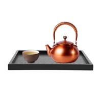 Msiud Plateau Bois Rond Sans Rebord 40CM, Plateau Rectangulaire Etroit Decoratif de Service pour Restaurant Hôtel avec Grande Manche 30 * 30