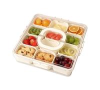 Msiud Snack Box Avec Couvercle Boîte, Plateau De Service Divisé, De Conservation Alimentaire 12 Compartiments Snack Box Manager, BoîTe à Collation Lavable Plateau Pour Noix Fruits Biscuits Bonbons