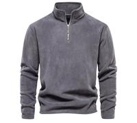 MSIYOW Pull Homme Polaire Hiver Chaud Sweatshirt Zippé Col Roulé Sweat Veste Manteau Automne Pull de Travail (XL, Gris)