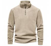 MSIYOW Pull Homme Polaire Hiver Chaud Sweatshirt Zippé Col Roulé Sweat Veste Manteau Automne Pull de Travail (L, Kaki)