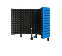 MSIZOY Microphone de studio en mousse haute densité absorbant le bruit pour microphone à condensateur, convient pour équipement d'enregistrement vertical ou de bureau (bleu et blanc)