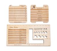 Mskidand 3 styles d'aiguilles à tricoter en bois et règle, outil de tricotage pour filateurs, outils de mesure de fil