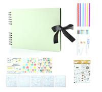Mskidand Albums Photos 80 Pages Noires, Livres de Mémoire, Papier A4, Bricolage, Scrapbooking, Photo, Cadeau d'anniversaire pour Enfants, Vert Clair