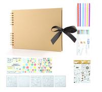 Mskidand Albums Photos 80 Pages Noires, Livres de Mémoire, Papier A4, Bricolage, Scrapbooking, Photo, Cadeau d'anniversaire pour Enfants, Peau de Vache Jaune