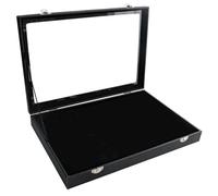 Mskidand Boîte de rangement transparente anti-poussière pour badges, broches, médailles, collection de bijoux, taille L